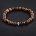 Wood Beads Cross Bracelet - Gro Limitless